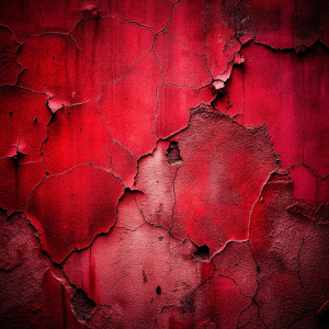 Red grunge texture background of cement plaster wall with cracks