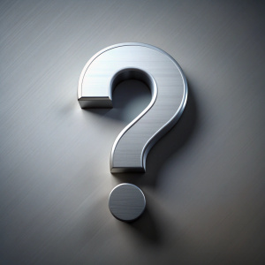 A question mark is shown on a gray background
