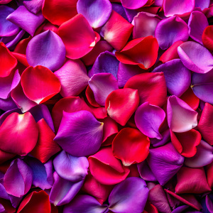 PETALOS DE ROSAS MORADAS Y ROJAS