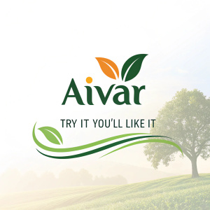 The logo 'AIVAR' is a vibrant mix of nature and modern design. Set against a plain, bright background, the logo features lush greenery and a variety of natural colors. The slogan 'TRY IT YOU'LL LIKE IT' is written in a friendly style, complementing the eco-friendly vibe. The overall look is sleek and contemporary.