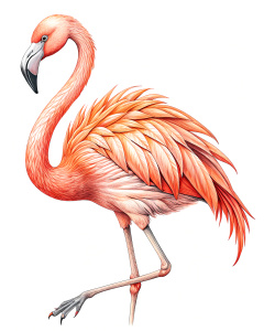 flamingo, line draw, 