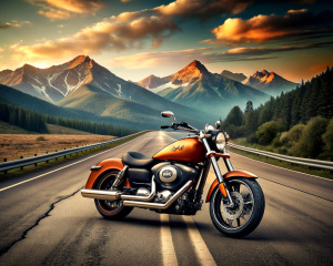 harley davidson  logo motorcycle on the road