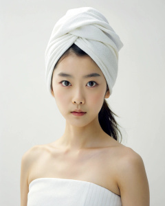 <lora:DetailedEyes_xl_V2:1>, <lora:neg4all_bdsqlsz_xl_V7:1>, 1girl, IU Lee Ji-eun, wearing a white skirt, 23-year-old Korean actress, towel wrapped hair, blank art, collarbone, looking at the audience, exquisite earrings, necklace, Beautiful curvy figure, (simple white background: 1.2), (panorama: 1.3), beautiful mature in a white room, wide angle shot, grinning,