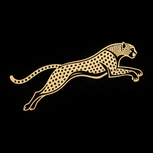 Sophisticated cheetah inspired logo for luxury brand. Dynamic pose, sleek design, minimalist style.