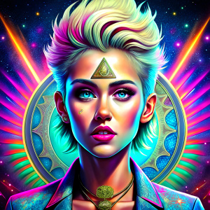 mix miley cyrus and illuminati whitout hair 