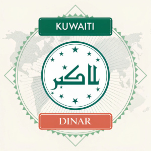 An infographic featuring the Kuwaiti Dinar symbol. Text states it's the highest-valued currency unit globally. Clean, minimalist design.