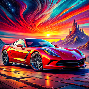 Chevrolet Corvette  C six,red color,car