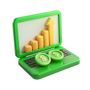 coin graph on a 3 D laptop