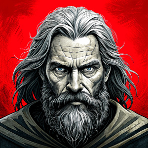 odin perfect realistic art, high-definition, high-definition grey and black, white background 