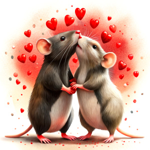 Two rats kissing