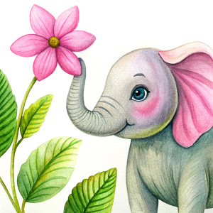 elephant and flower