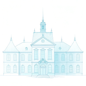 simple line drawing modern small mansions in saint petersburg russia