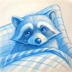 raccoon into bed