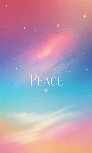 Aura Wallpaper, Aesthetic Gradient Phone Background with a text of 'Peace'