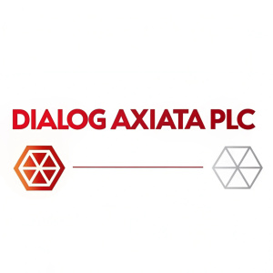 Dialog Axiata PLC's logo transformation. From old to new design. Modern, bold red text with geometric symbol.