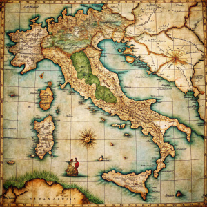 Map of Italy in the Renaissance