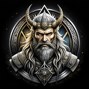 Nordic God Njörd, The Norse Sea God - perfect realistic art, high-definition grey and black, white background tattoo design