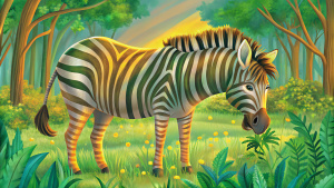 zebra eats grass