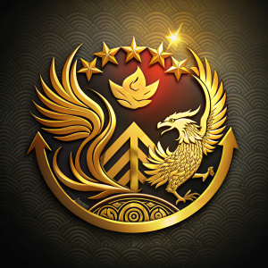 logo,tatoo,Chinese Phenix,arrow up,money,taichi,gold,business group,