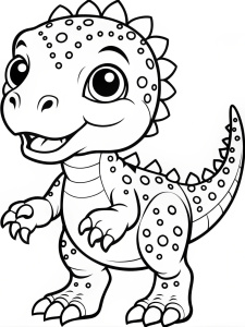 Dibujo animado para colorear de un dinosaurio bebé 'Carnotaurus'
