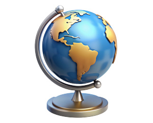 
3D globe Аsia on a stand Asia
