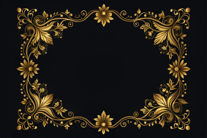 Gold Floral Border Elegant Luxury Vintage Invitation Frame Vector, 4 corner style, simple design, no high details



 







