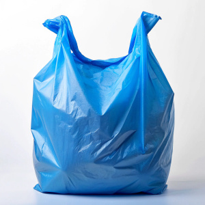 empty blue plastic bag