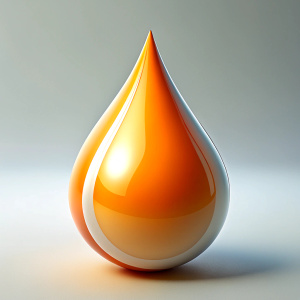 3D drop minimalist, 4k, orange, gradient white and orange, white background