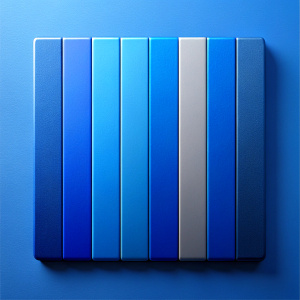 a palette of colors for brandbook, blue shades, five stripes of different colors, matching colors, corporate colors