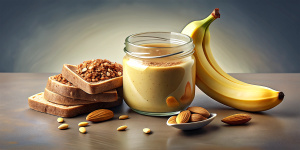 Snap a moment of mindfulness with an almond butter and banana snack – a smart choice for sustainable energy during your busy day.