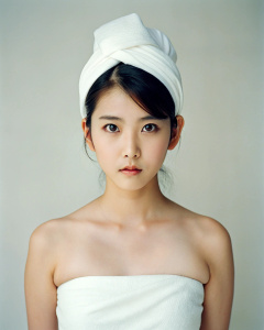 <lora:DetailedEyes_xl_V2:1>, <lora:neg4all_bdsqlsz_xl_V7:1>, 1girl, IU Lee Ji-eun, wearing a white skirt, 23-year-old Korean actress, towel wrapped hair, blank art, collarbone, looking at the audience, exquisite earrings, necklace, Beautiful curvy figure, (simple white background: 1.2), (panorama: 1.3), beautiful mature in a white room, wide angle shot, grinning,