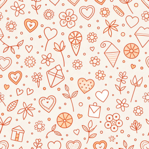 valentine day minimalist doodles for seamless pattern tile, light background