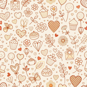 valentine day minimalist doodles for seamless pattern tile, light background