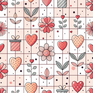 alentine day minimalist doodles seamless pattern tiles