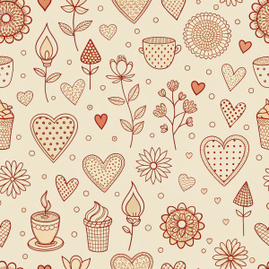 valentine day minimalist doodles for seamless pattern tile, light background