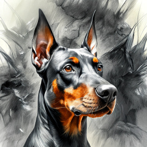 doberman, tattoo, fine art, watch dog 