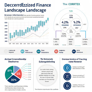 Infographic detailing the decentralized finance landscape. Focusing on the Cortex ecosystem, illustrating diversification and investment strategies through various charts and sections.