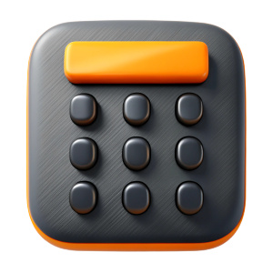 front view calculator icon inspire from Lamborghini Design Guidelines, Carbon Fiber 