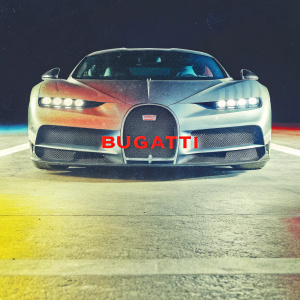 Homepage featuring Bugatti Chiron Super Sport. Dark background with sleek, aggressive lines. Brand name prominently displayed. Focus on luxury and high performance.