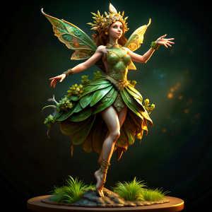 full bodx statue of dancing garde fairy, 3D