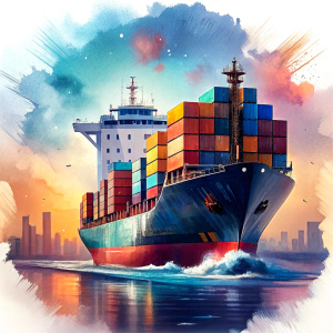 container ship,sea port.professional photographer.illustration modern vector realistic.t-shirt design.on white background.random views.