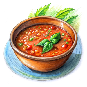 pickle soup with tomato paste and pearl barley