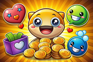 EMOJI, COINS, GAME, MONEY, STICKERS