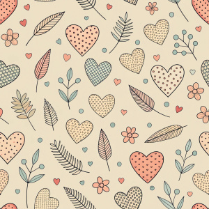 valentine day minimalist doodles for seamless pattern tile, light background