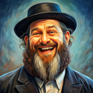 smiley, orthodox jew, paisa, beard, black hat, typical Jewish face, typical Jewish nose