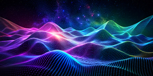 Technology digital wave background concept. Beautiful motion waving dots texture