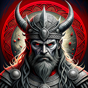 viking god freyr perfect realistic art, high-definition, high-definition grey and black, white background 