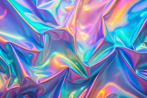 47) The rainbow sheen. Holographic background. Vibrant neon pastel texture. Hologram glitch for web design. Real gradient moving surface
