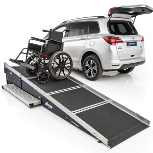 High-resolution image showcasing Ritan brand mobility ramp. Contemporary design with sleek material, ideal for accessibility needs. Supports safe and smooth transitions for individuals facing mobility challenges.