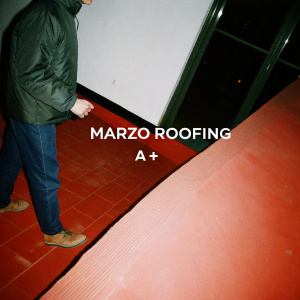 Marzo Roofing's homepage boasts a sleek, modern design. Clear, concise text in business language stands out against a minimalist backdrop. A logo with an A+ rating highlights the quality assurance.